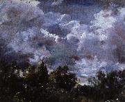John Constable en studie av himmel och trad painting